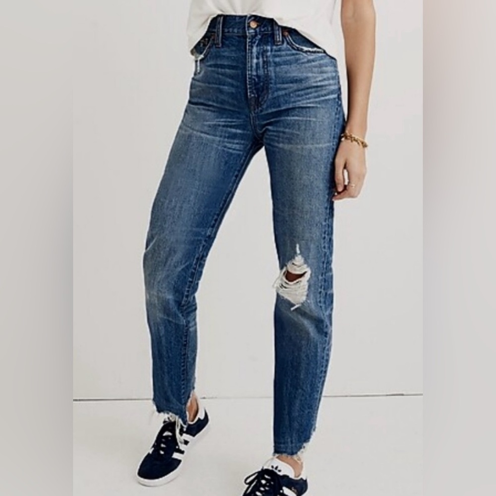 Madewell Women’s The Perfect Summer Denim Jean Size 25 Distressed Raw Hem Blue
